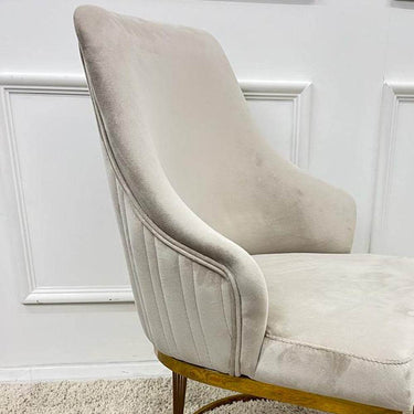 Chelmsford Velvet Dining Chair with Gold Stainless Steel Base - Premium Modern Design - UK Luxury Furniture